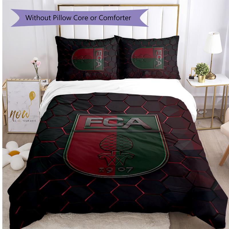 FC Augsburg FC Printed 3PCS Bedding Set Breathable Duvet Cover with Pillowcases Decorative Bed Linen for Bedroom Home