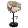 Barhocker Cofton Schwarz Beige Samt