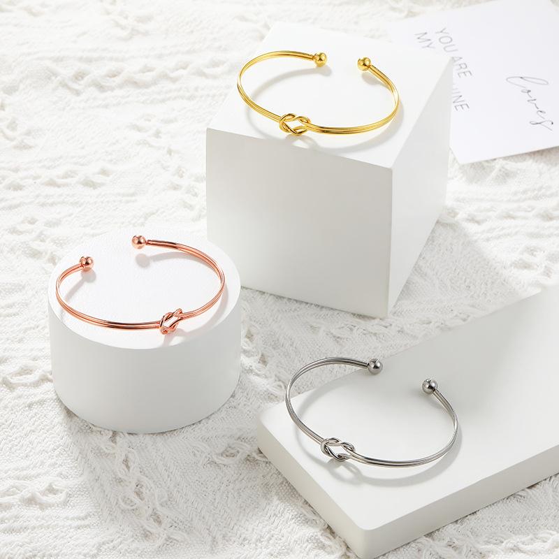 Fashion Knotted Open Bracelet for Women, Adjustable Simple Style, Temperament, Advanced Sense Bracelet for Women, Advanced Sense Batch