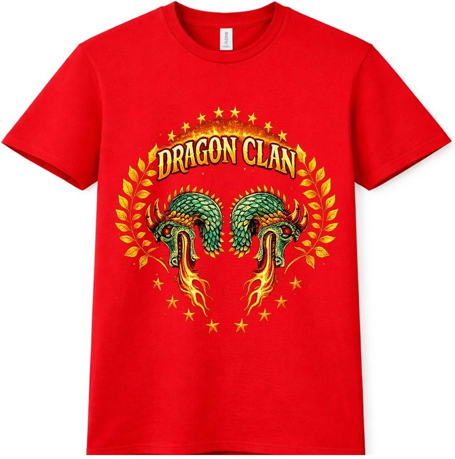 Dragon Clan T Shirt Twin Dragons Fire Fantasy Crest Graphic Vintage Tee S