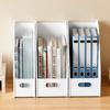Portable Large Capacity Desktop Storage Box Hollowed-out Vertical Bookend Stand File Document Organizer Rack for Home Office
