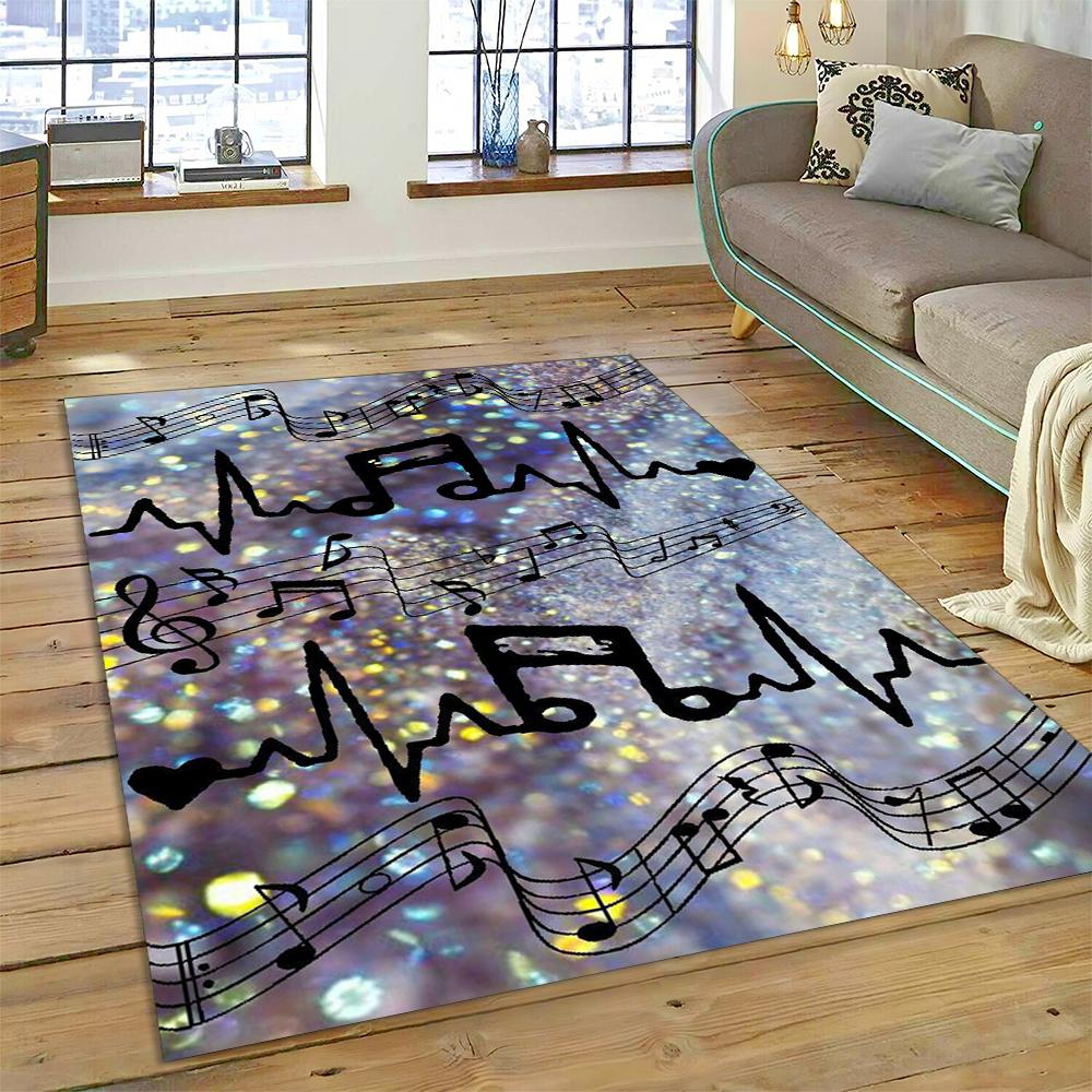 3D Creative Musical Note Piano Art Carpet Rug for Home Living Room Bedroom Sofa Doormat Decor,Child Area Rug Non-slip Floor Mat