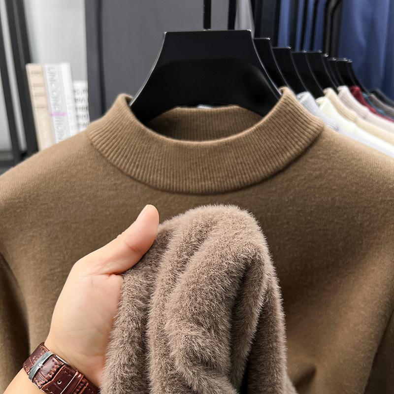 Men's Half High Collar Thicken Knitwear Winter Arrival Warm Anti Pilling Sweater Fashion Menswear