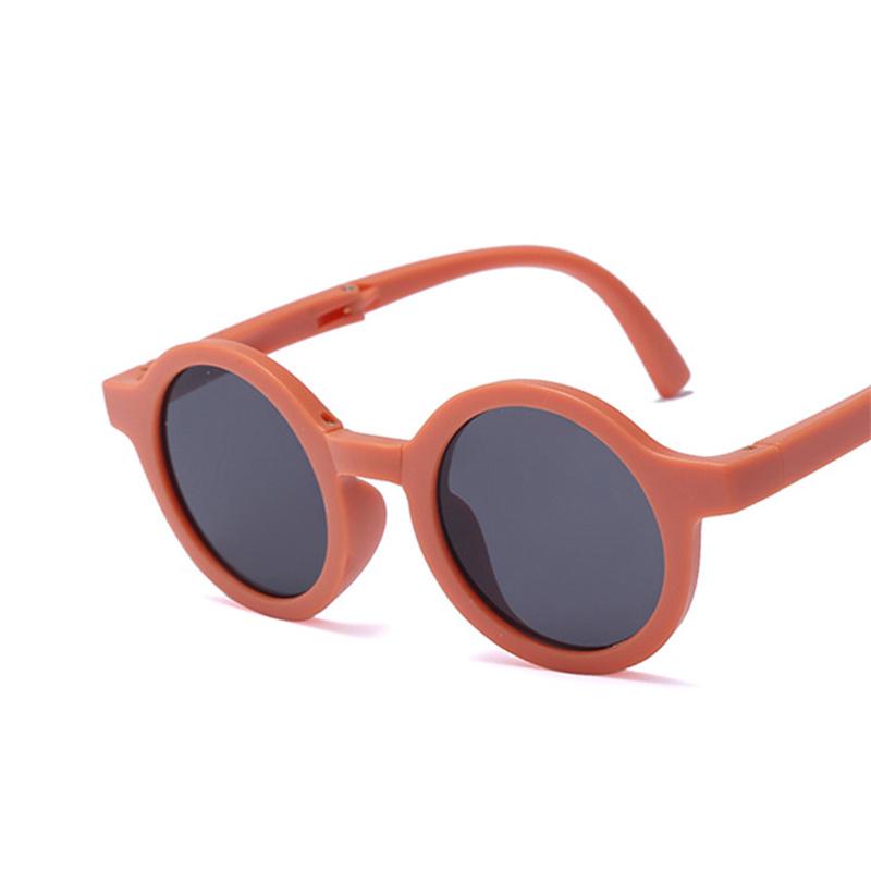 

Small Foldable Round Sunglasses Girls Glasses Case Vintage Classic Sun Glasses Boy Portable Eyewear UV400 as picture