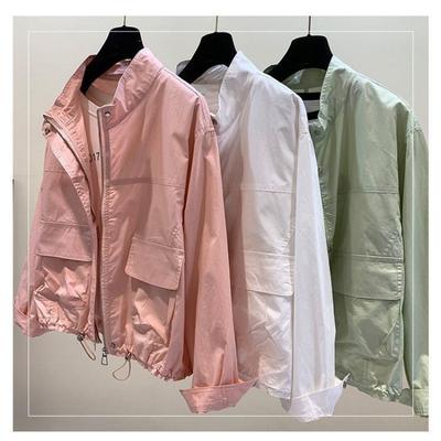 Leichte Sonnenschutzkleidung für Damen im Frühlings- und Herbststil mit Stehkragen
