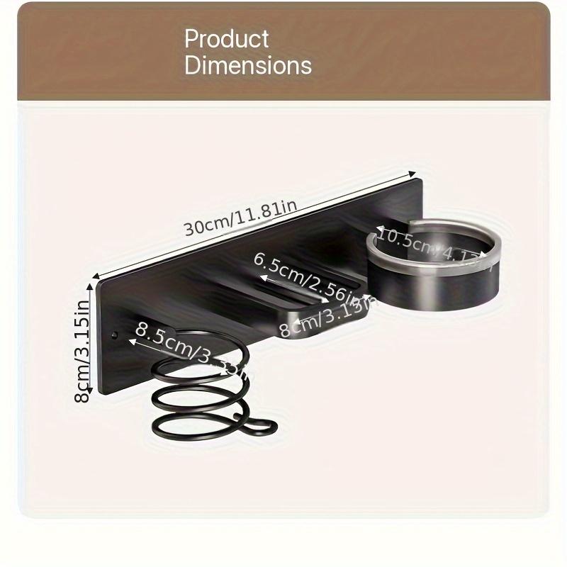 1pc wall-mounted aluminum hairdryer holder, adhesive curling iron holder, hairdressing tool organizer, suitable for bathroom curling irons