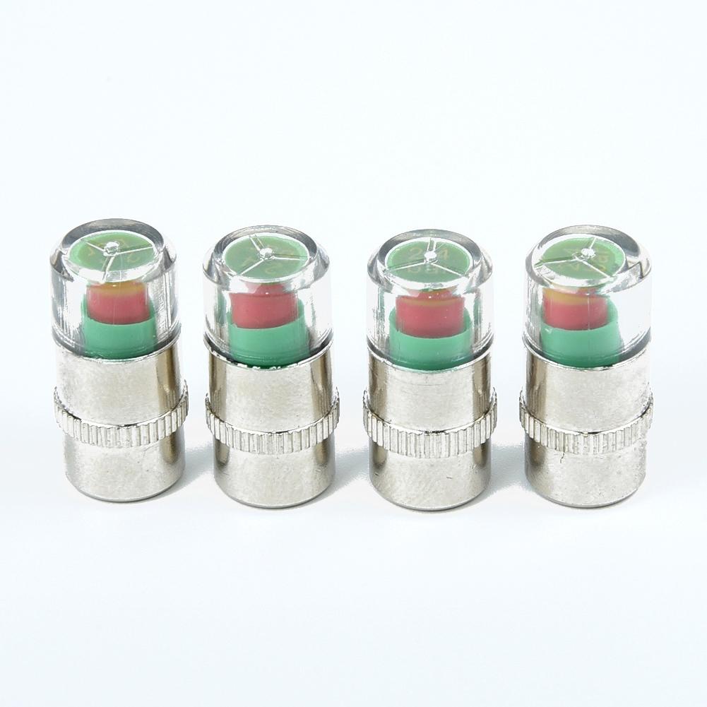 4Pcs/Set Tire Pressure Indicator Valve Stem Cap Covers38-32-36 PSI Sensor Gauge