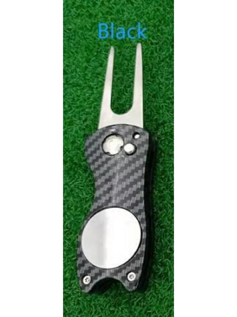 New Carbon Fiber Divot Tool - Folding Golf Ball Marker for Lawn Repair