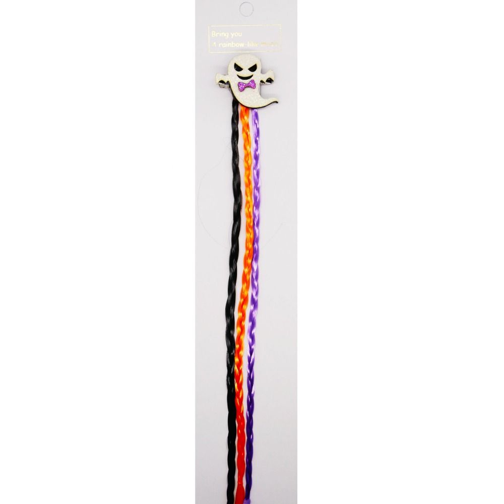 

Мультяшная коса-призрак заколка для волос красочная коса повязка на голову Хэллоуин тыква парик девочки 1