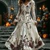 Hot Sale Craft V-Neck Sweet Ladies Halloween Dress Ladies Dress