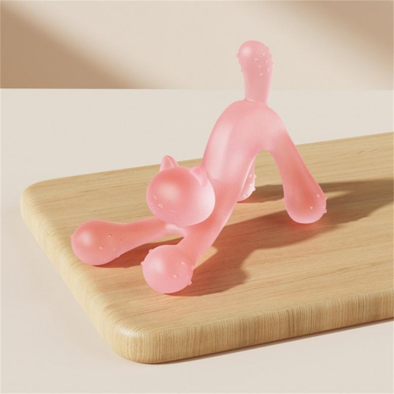 Süßes Katzen-Beißspielzeug für Babys, Kleinkind-Beißring, Weicher Silikon-Beißring, Sicheres und Effektives Werkzeug zur Linderung von Zahnungsbeschwerden