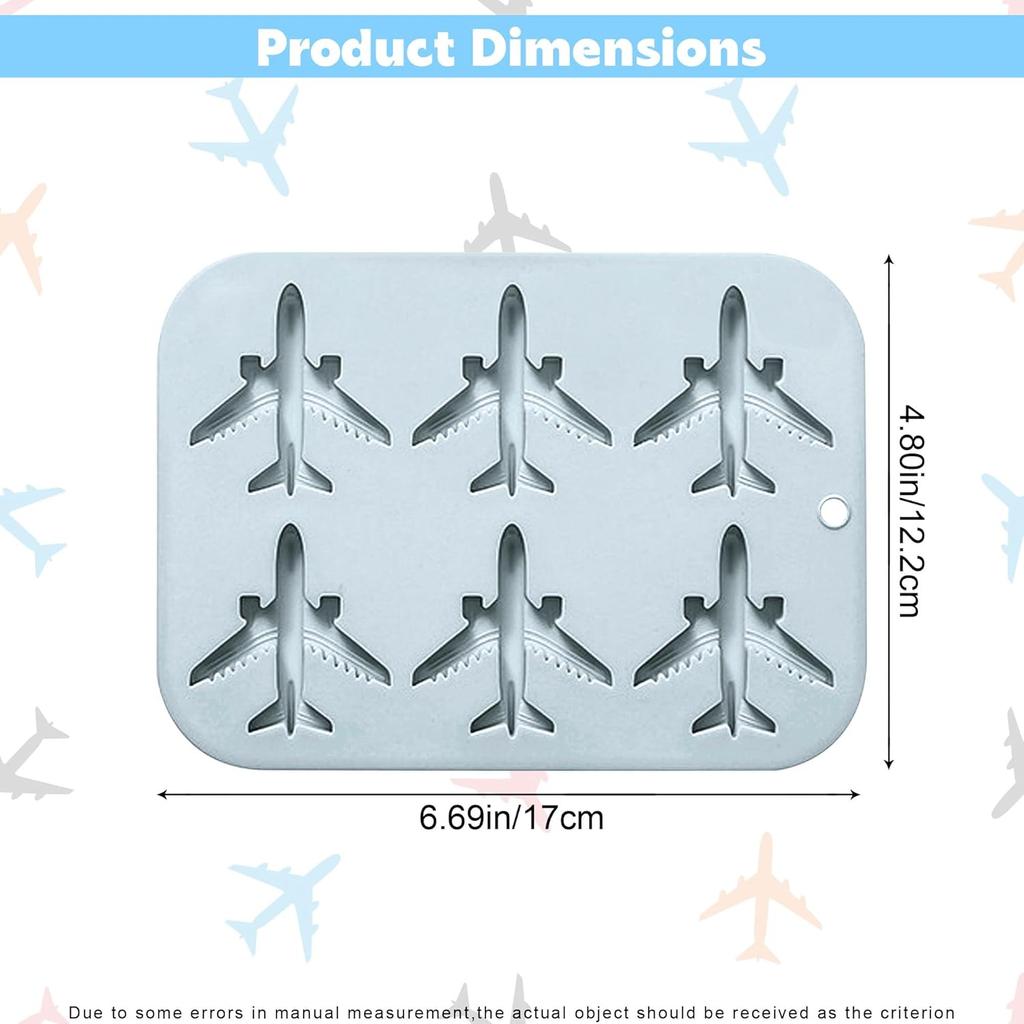 Airplane Fondant Silicone Mold, 3D Airplane Ice Cube Tray, Aircraft Silicone Chocolate Candy Mold, Airplane Shape Baking Mould for Mousse, Jellies,