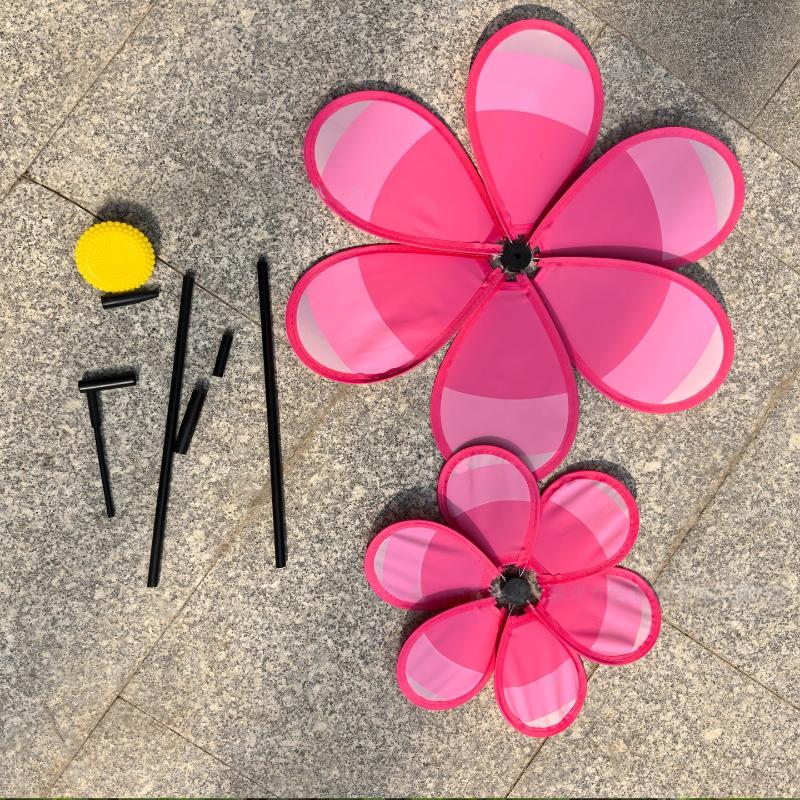 1Pcs Double Layer Fabric Rainbow Windmills Wind Spinners For Home Garden Diy Kids Outdoor Activities Layout Pinwheels Toys