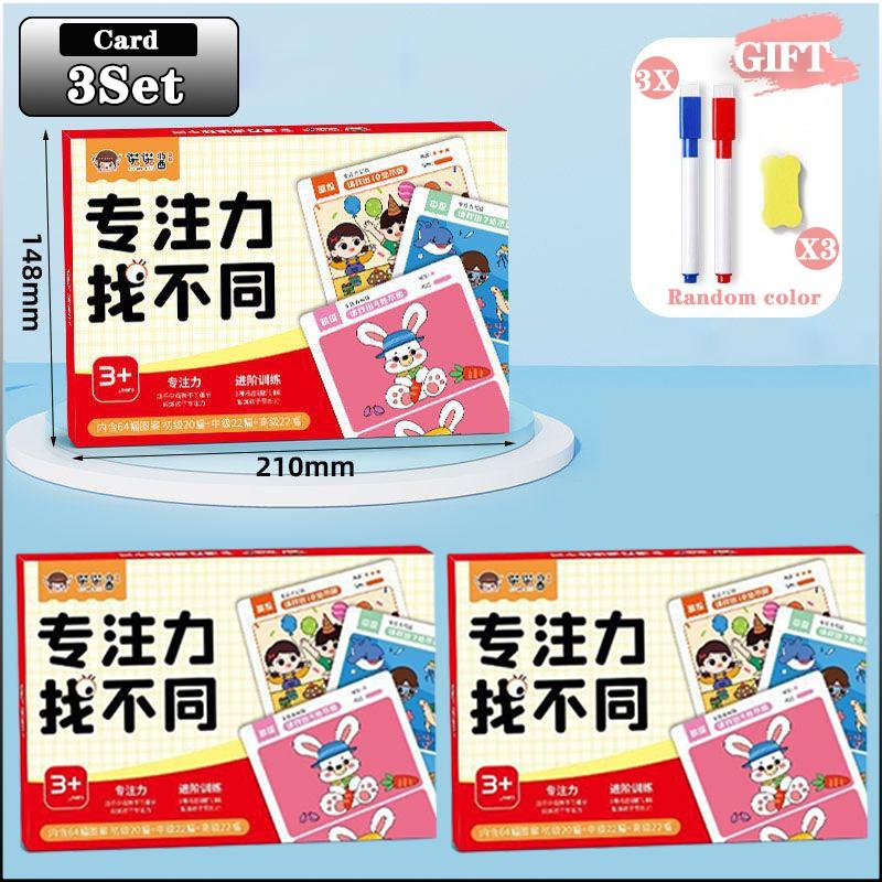 1-5Set Educational Drawing Games Find The Difference Attention Training Cards Toys To Improve Observation Skills Puzzle Games