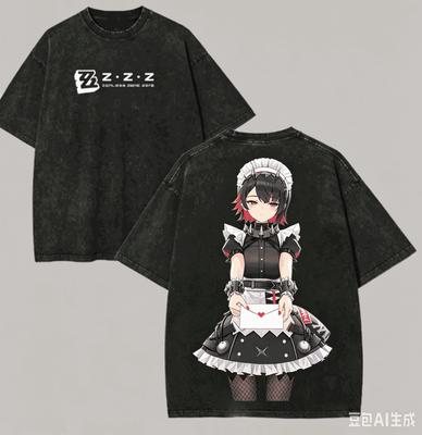 Zenless Zone Zero Spłowiony T-shirt Miłośnik Anime Harajuku Nowy Model Oversize Vintage Luźny Streetwear Klasyczny Unisex wysoka jakość