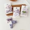 2 purple bowknot hair clips, perfect for Korean-style young girls, versatile for youthful bangs and hair accessories.