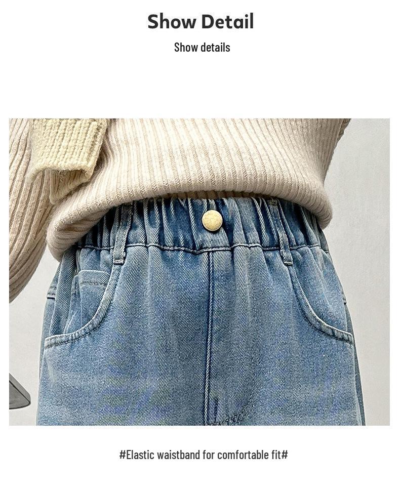 2025 Stylish Girls' Spring/Autumn Jeans - Trendy Straight-Leg Children's Trousers