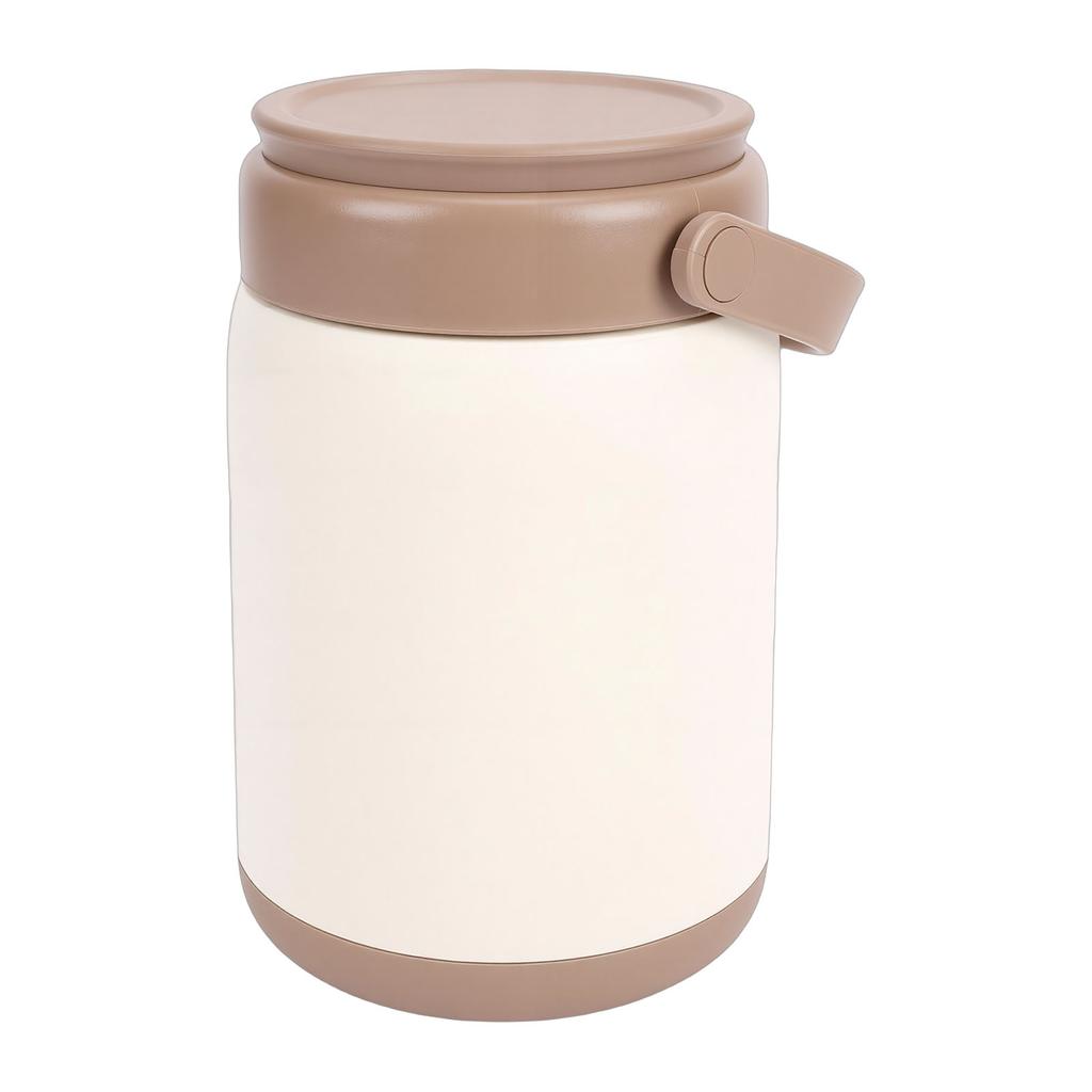 Insulated Food Container 304 Stainless Steel Portable Vacuum Insulated Lunch Box Hot Food Jar for Adults Students Brown