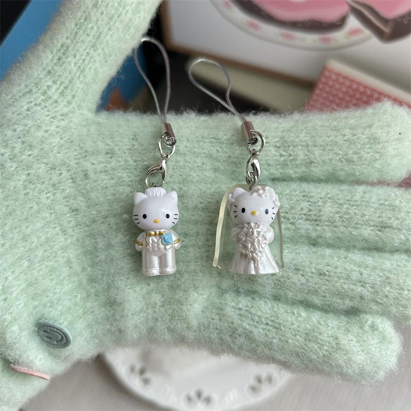 Cute Hello Kitty Keychains Cartoon Cat Keychain for Bags Couple Gifts for Lovers Anniversary Party Favors