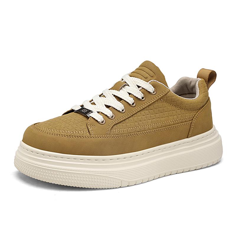 

Модный Роскошный Бренд Мужская Кожаная Повседневная Обувь Модная Уличная Толстая Подошва На Шнуровке Мужские Кроссовки Универсальная Обувь для Ходьбы Мужская Обувь 39 хаки