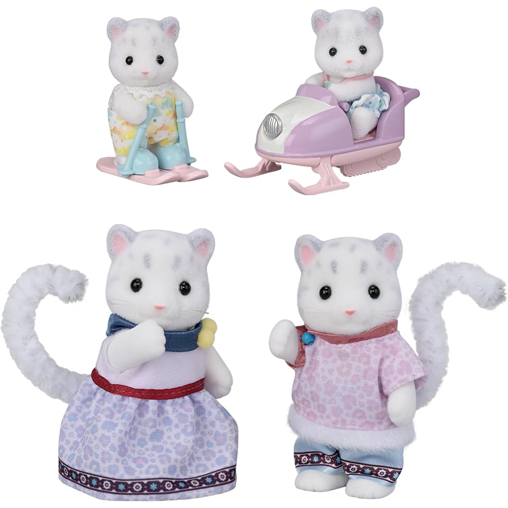 Sylvanian Families Dolls [Snow Leopard Family] FS-55 ST Mark Certified Toy Doll House for Ages 3 ...