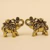 Brass Ingot And Gold Brick Lucky Elephant Figurine - Chinese Auspicious And Wealth-Bringing Home Living Room Craft