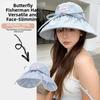 Dopamine Fisherman Hat with Drawstring Sun Protection Hat Summer Ladies Sun Hat  Outdoor