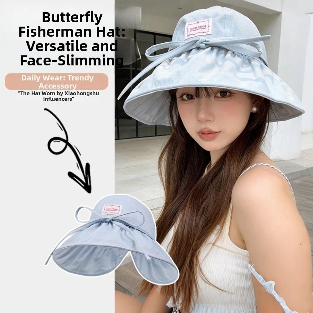 Dopamine Fisherman Hat with Drawstring Sun Protection Hat Summer Ladies Sun Hat Outdoor