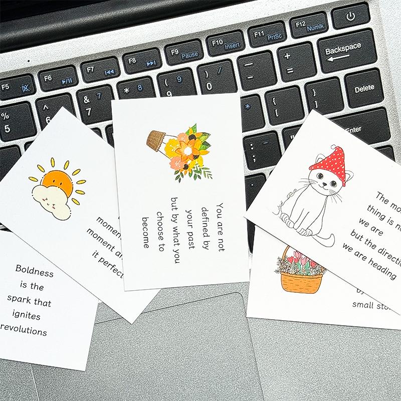 90sheets/bag Material Card Colorful Pattern English Motivational Card Message Cards Scrapbooks Supplies Incentives Message Paper