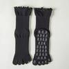 Non-Slip Silicone Five-Toe Yoga Socks Cotton Mid-Calf Yoga Socks Pilates Grip Socks  Ballet