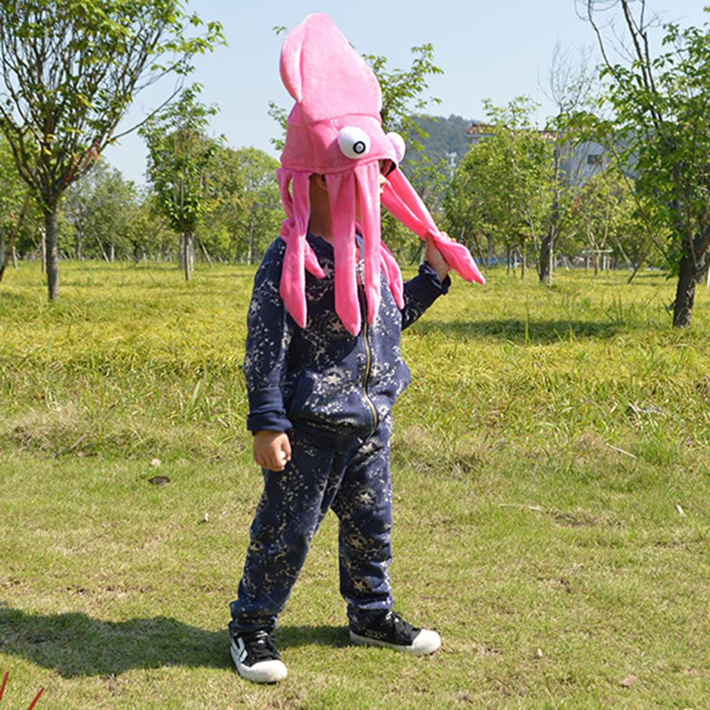 Squid Hat Soft Comfortable Flannel Funny Attractive Animal Hat Costume Accessory for Holiday Party