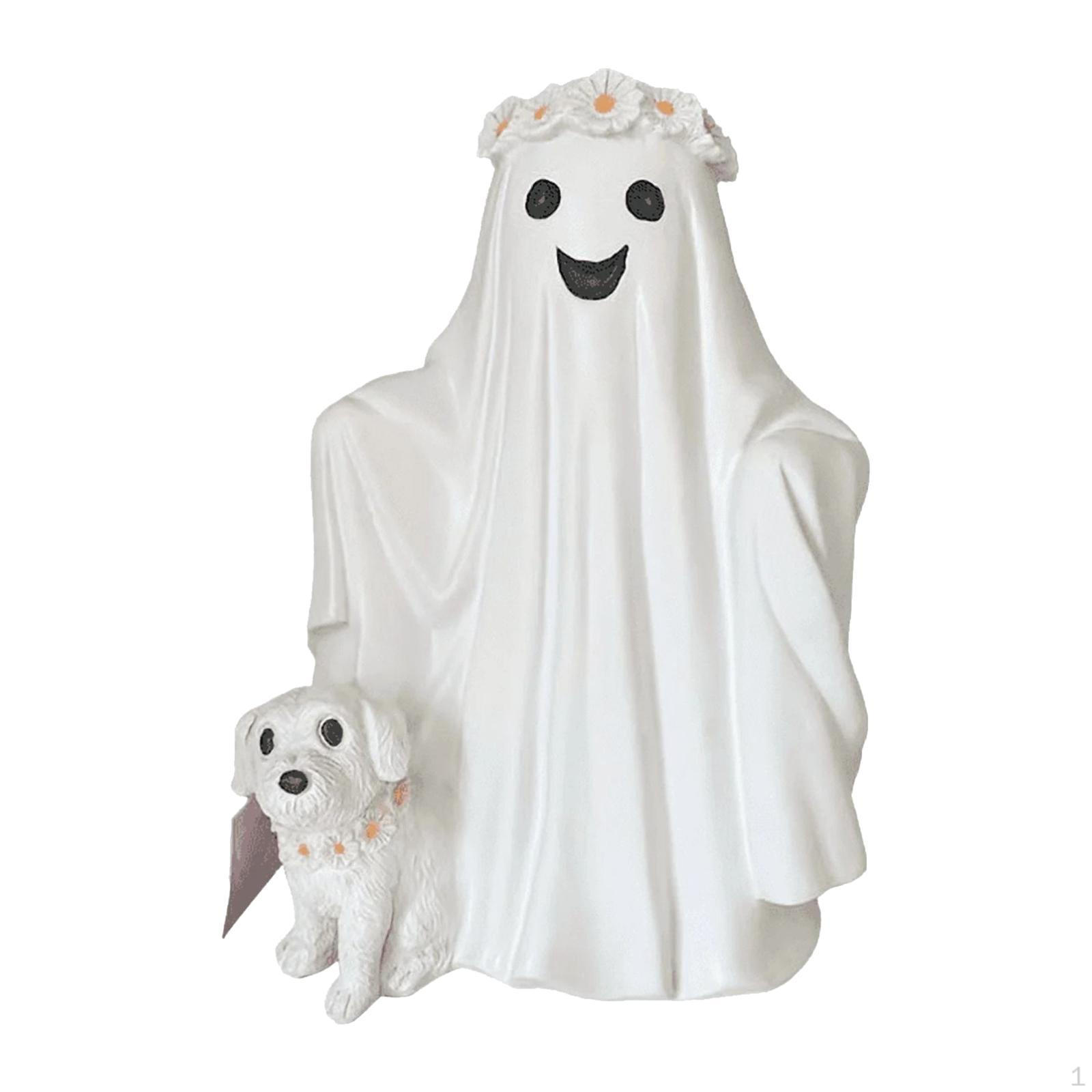 

Walking Dog Statue Figurine Sculpture Ornament Halloween Decoration for Festival Mantel Gift белый