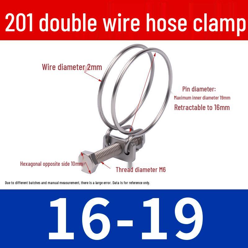 Doppeldraht-Schlauchschelle aus Edelstahl für Feuer-, Wasser-, Gasleitungen - Verdickt