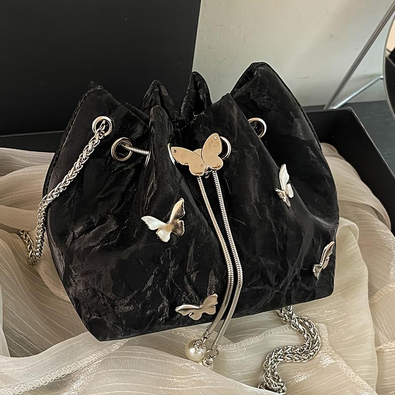 Trendy Butterfly Women Handbag, Unique Versatile Tote Bucket Bag, Shoulder Bag, Stylish Chain Crossbody Bag