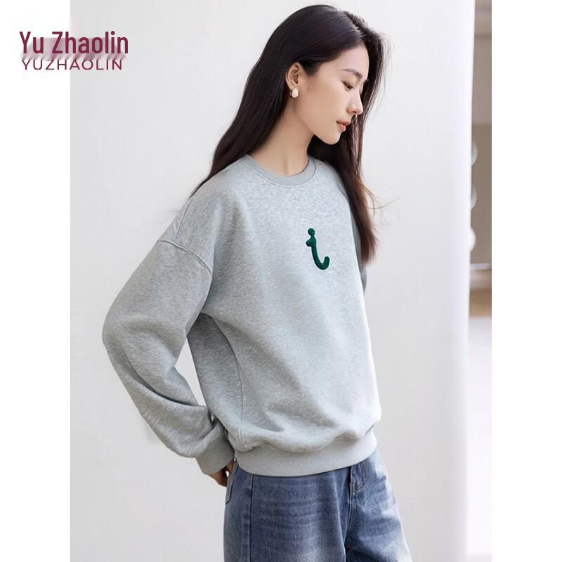 Yuzhaolin Women's Letter Print Round Neck Sweatshirt