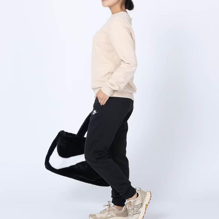 Nike Club Fleece Solid Color Crewneck Casual Long Sleeve Sweatshirt Women Sweatshirt Sand-White DQ5474-126