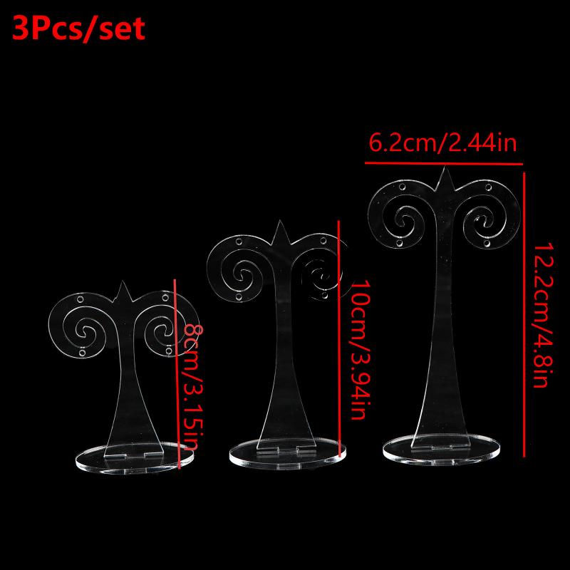 3Pcs/set Clear Acrylic Earring Display Stand Transparent Stud Dangle Earrings Display Rack For Jewelry Showcase Organizer Holder