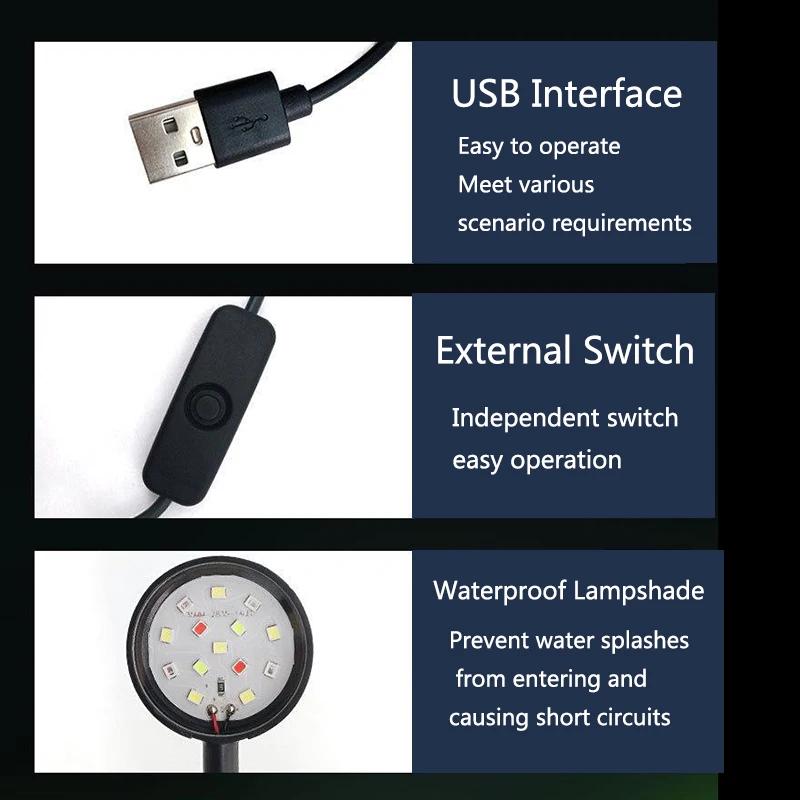 3W 5V USB Aquarium Light LED Waterproof Fish Tank Lighting Underwater Fish Lamp Aquariums Decor Plant Lamp Mini Fish Tank Light