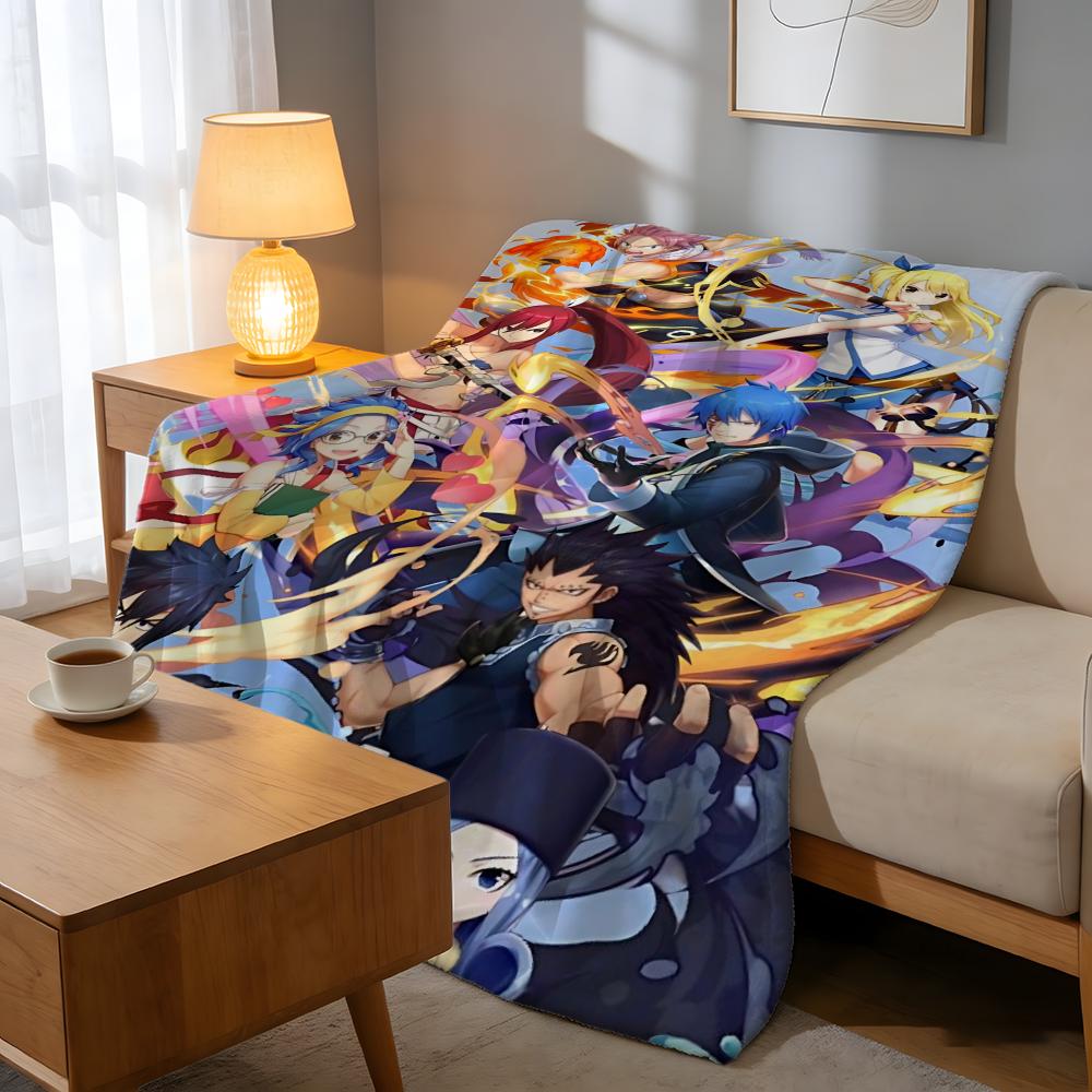 Throw High-Density Short Plush Blanket For Sofa Nap Air-Conditioned Room Soft Skin-Friendly Classic Comics Anime FAIRY TAIL