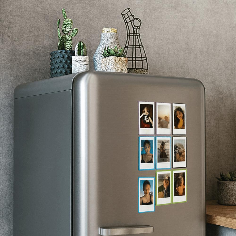 5 Stück Plastik Magnetische Fotorahmen 3-Zoll Foto Tasche Foto Beutel Kühlschrankmagnet Wanddisplay