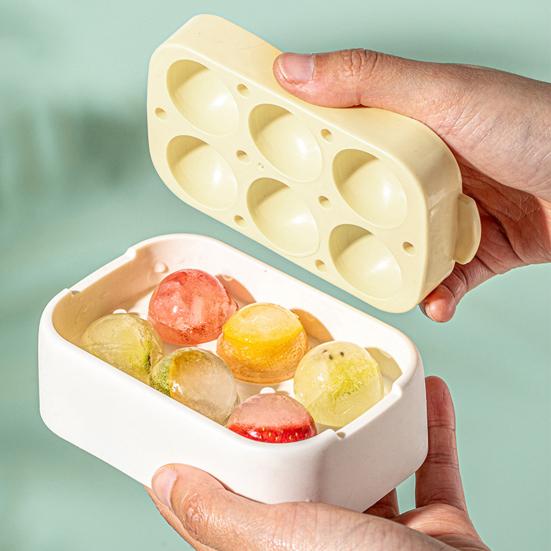 Silicone Sphere Ice Cube Tray with Lid Large Round Ball Mold for Whiskey Cocktails Easy-Release Stackable BPA-Free Ice Cube Maker for Home Bar Party