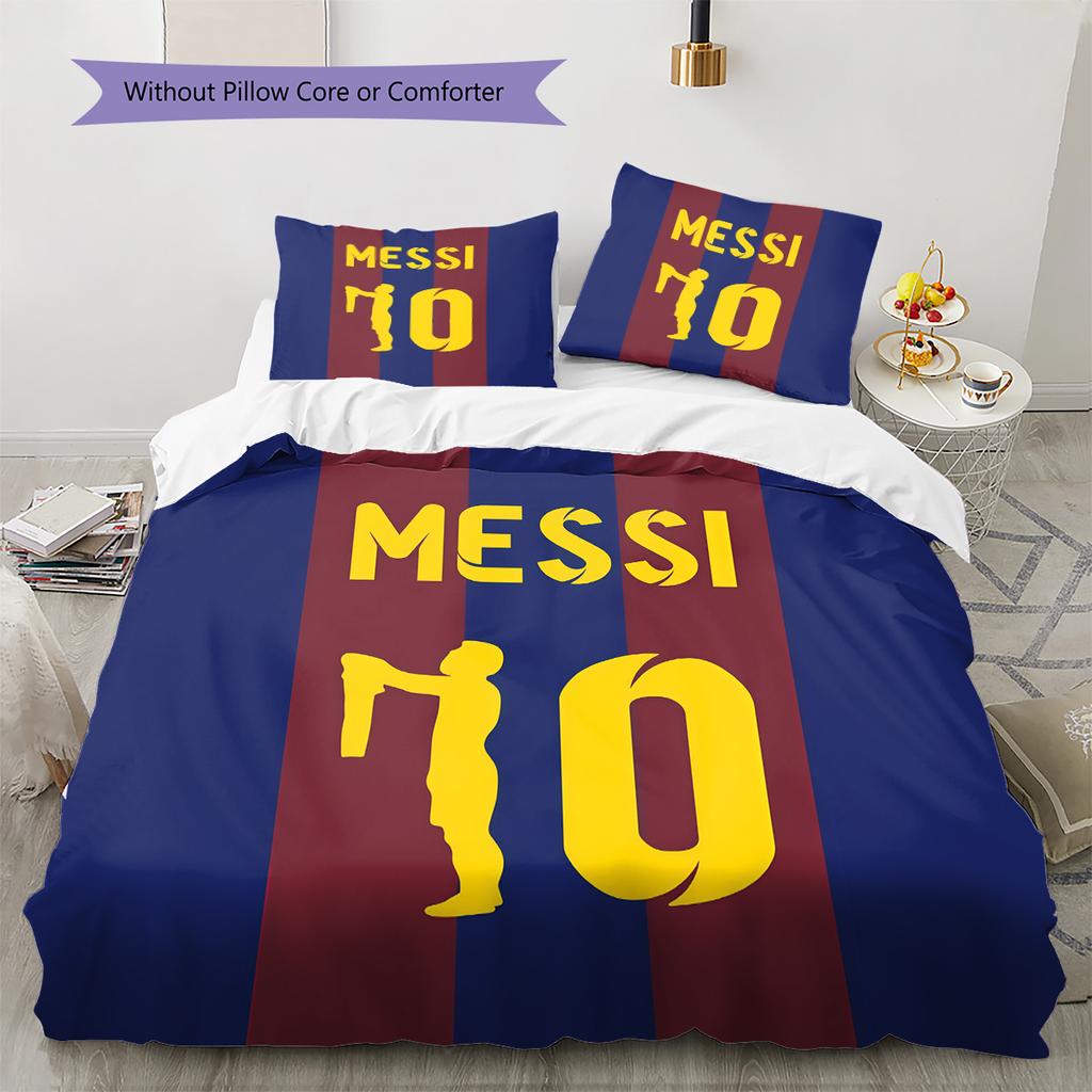 Messi 10 Pattern Bedding Quilt Set  Home Decoration  Gift (1 * duvet cover + 2 * pillowcase  without core)