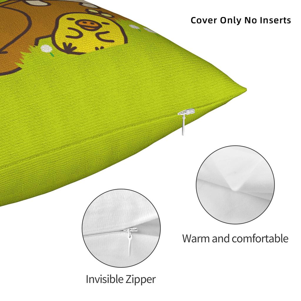 Rilakkumas Square Pillow Case Kawaii Cushion Covers Awesome Polyester Decor Pillowcase for Sofa 45x45cm