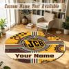 Round Rug Custom NameJCB Pattern Non Slip Carpet Home Floor Decor