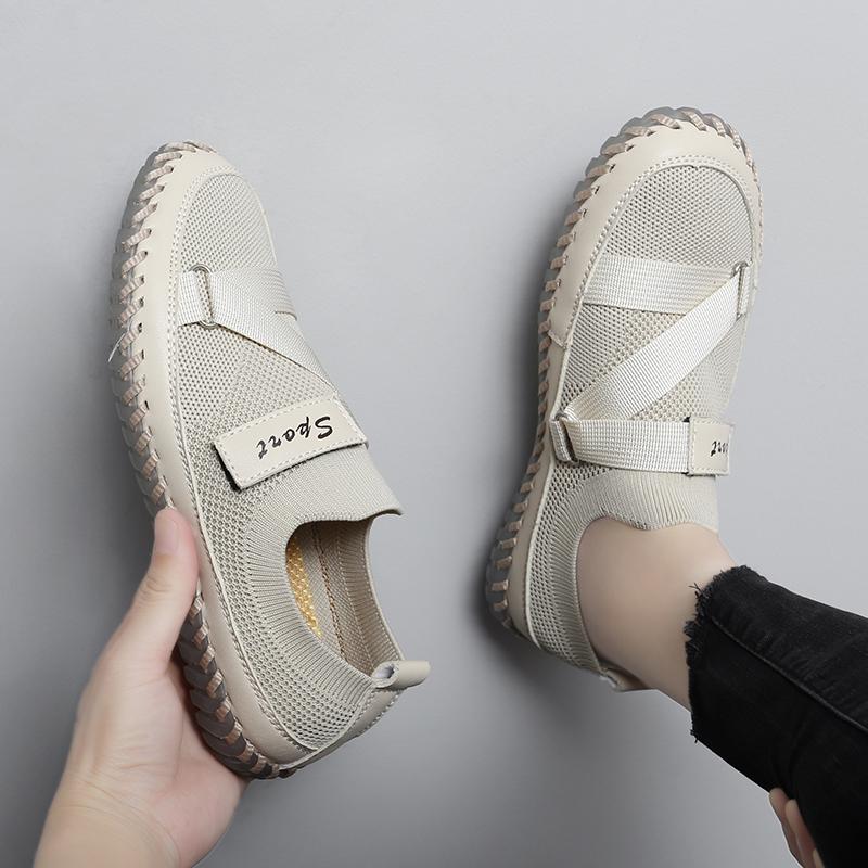 Women Hiking Shoes Driving Shoes Slip on Moccasins Beige Yellow Blue Casual Plus Size Outdoor Shoes