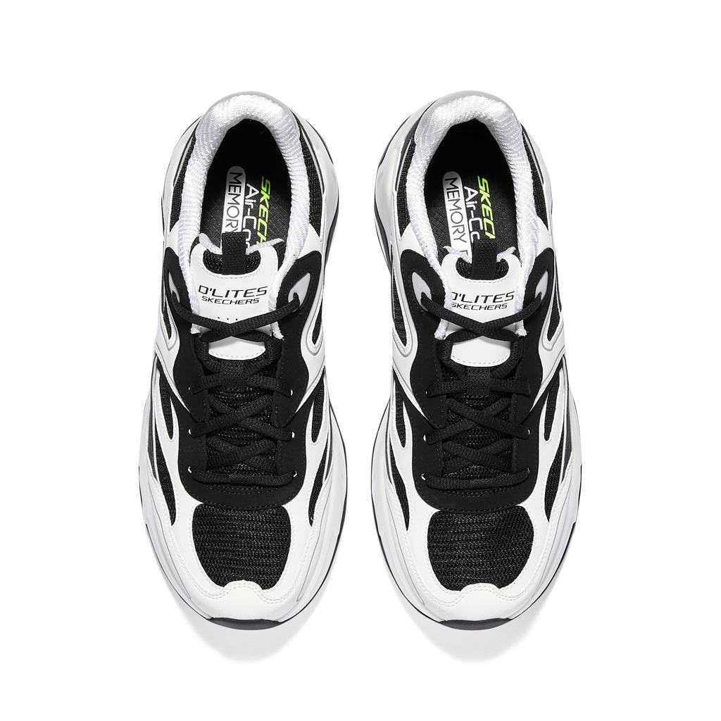 Skechers DLites Hyper Burst Bubble Panda Shoes Men Sneakers Black White 232425-WBK