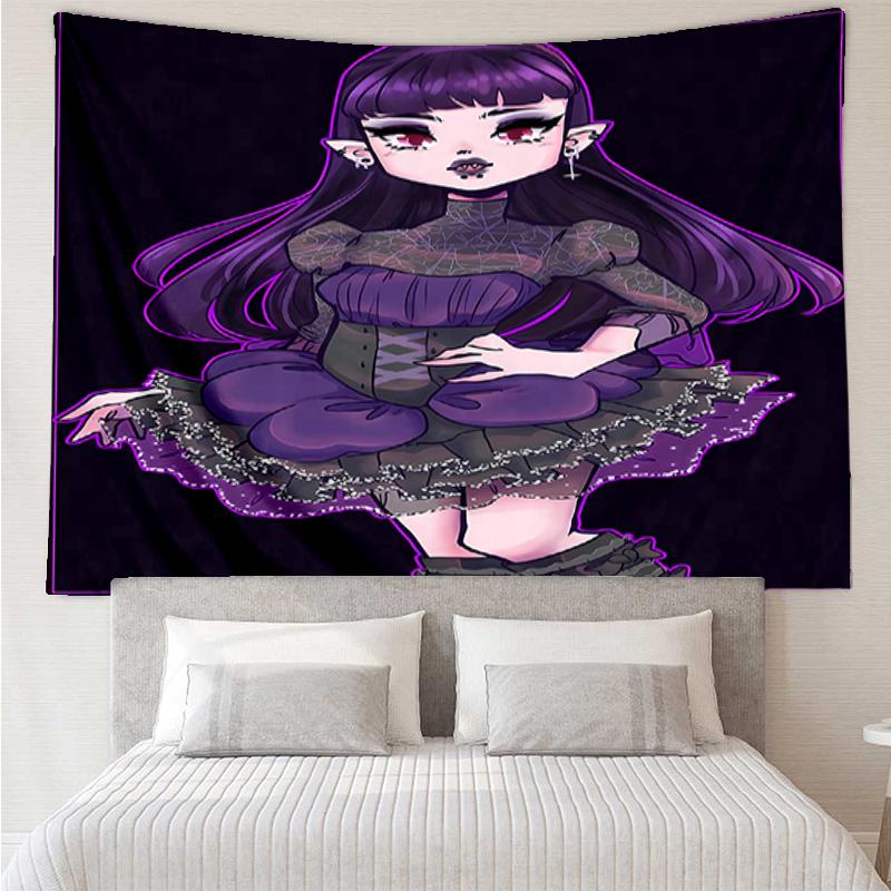 Monster-High Print Tapestry, Backdrop, Easy Setup, Ideal for Bedroom, Office & Living Room, with Aesthetic Wall Hanging Decor.