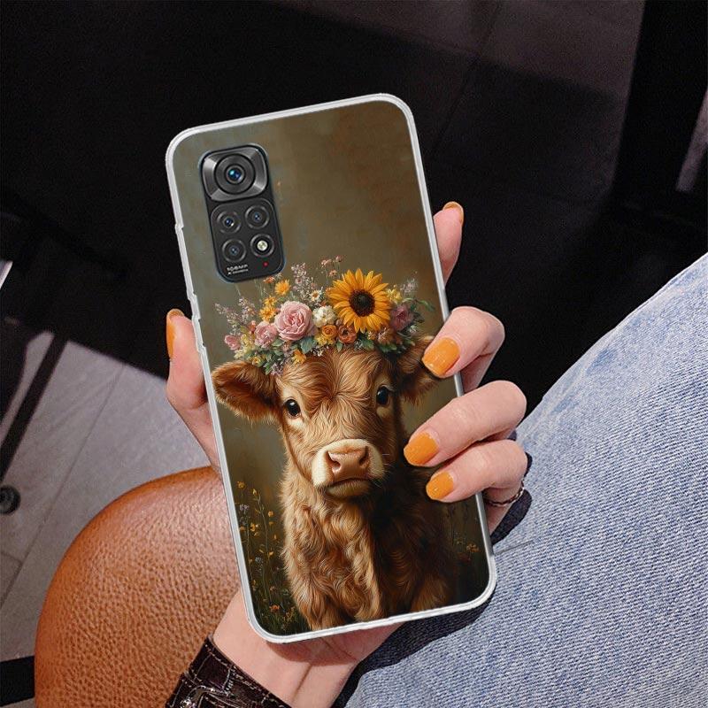 Cute Highland Cow Phnoe Case for Phnoe Case for Xiaomi Redmi Note 15 14 14S 13 Pro Plus 12 12S 11S 11E 10S 10 11T 5G Unique Cove
