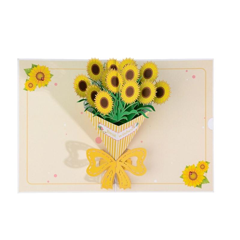 Mother Day Greetings Card Flower Bouquet Popup Card,Birthday Card,Gift Cards For Valentines Day,Graduation, Anniversary