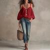 European and American New Solid Color Loose Tops for Women's Leisure Off-the-shoulder Suspenders Bubble Sleeves Holiday Style